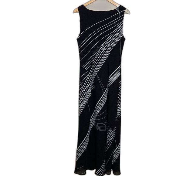 NWT Ronni Nicole By Ouieda Vintage Black White Maxi Dress size 14 Y2K Events - Picture 2 of 9